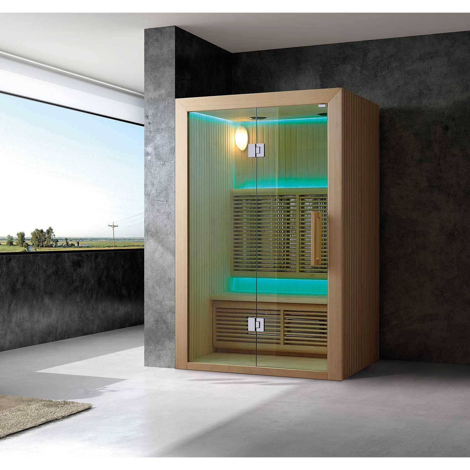 Инфракрасная сауна Mexda WS-1414 красный кедр 1000*1050*1900 (рис.1)